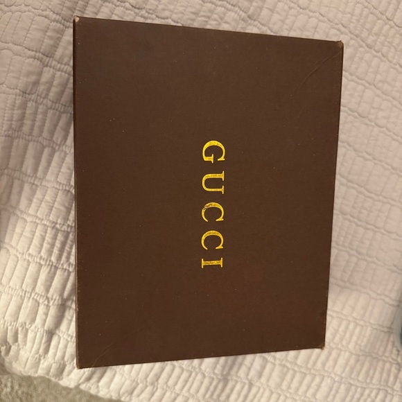 Authentic Gucci Brown Shoe Box with Gold Logo GUC Luxury Designer - Picture 2 of 5